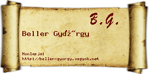 Beller György névjegykártya