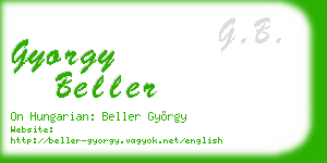 gyorgy beller business card